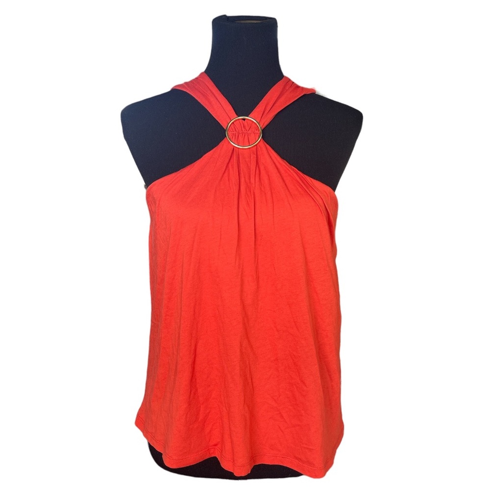 NWT Michael Kors Deep Orange Basics Sleeveless Blouse Sz M